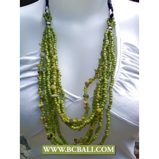 Green Layered Beaded Necklaces Fashion